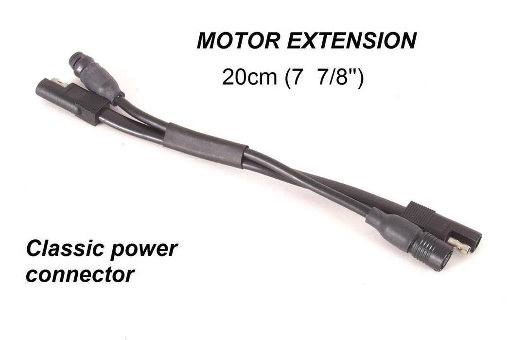 Câbles d'extension moteur, d'alimentation et de communication, 200 mm (7 7/8"). Connecteur d'alimentation classique
