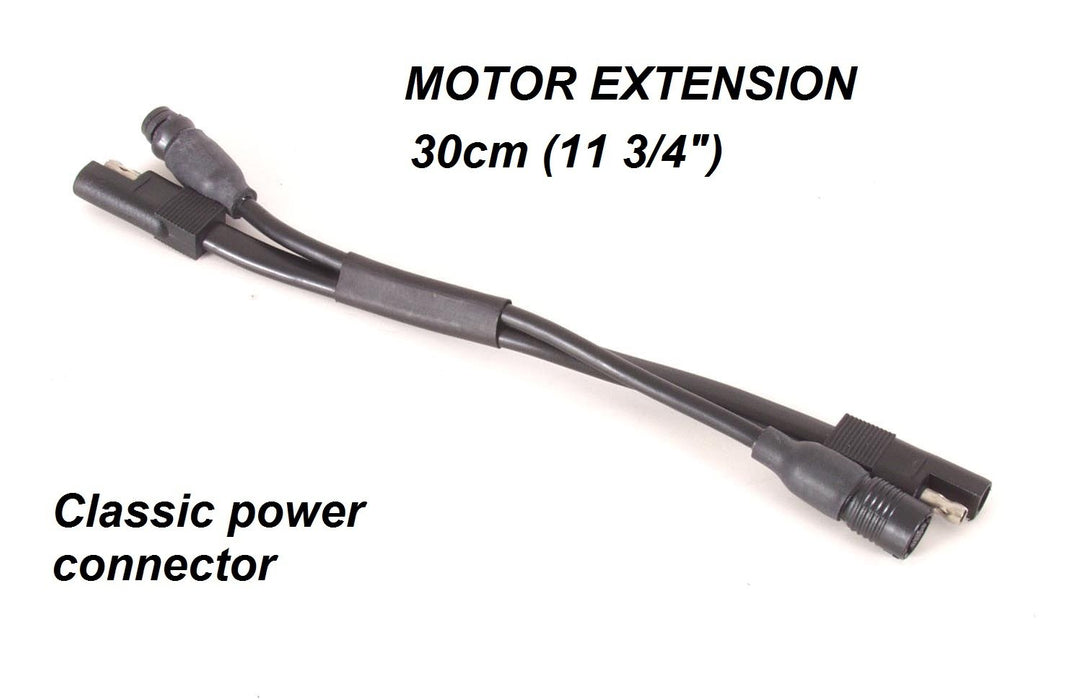 Câbles d'extension moteur, d'alimentation et de communication, 300 mm (11 3/4"). Connecteur d'alimentation classique
