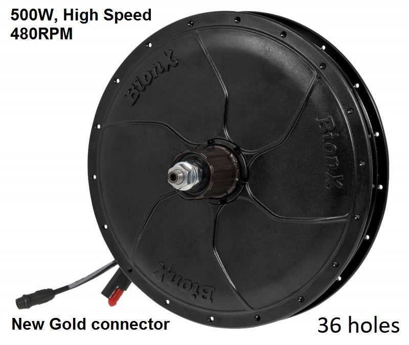 BionX P-Series motor - 500W, 480RPM, Cassette, 36 Spokes, New Gold Connector, 01-5984