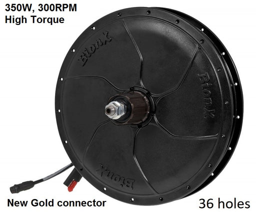 Moteur BionX série P - 350 W, 300 tr/min, cassette, 36 rayons, nouveau connecteur doré, 01-5985